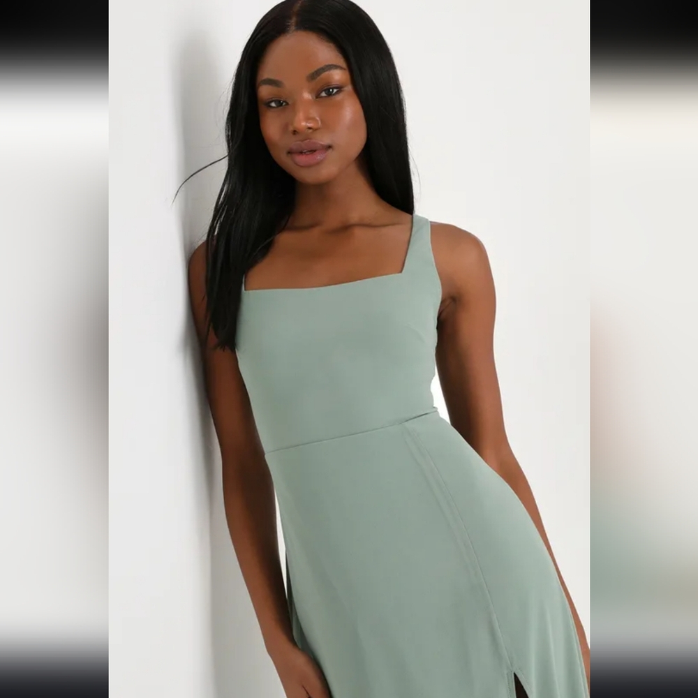 Lulus Sage Maxi Dress L - Picture 4 of 7